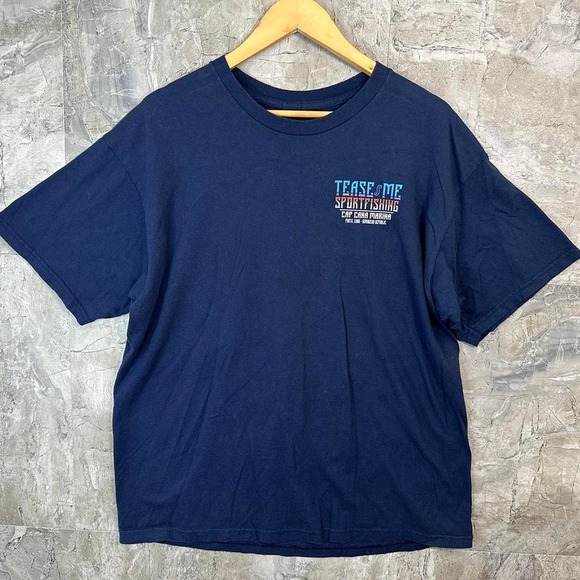 Other - Blue and multi-coloured sport fishing tee Men's‎ XL  #fishinglife